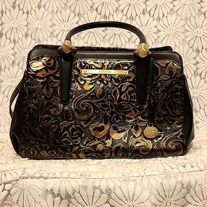 Brahmin Chelsea Gold Rousseau leather handbag, approx 13"X6"x9".